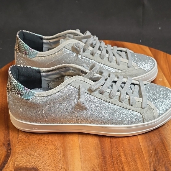 P448 Johnny Sneaker In Glitter Ice Python Women's Size 41 Us Size 10.5. - Picture 1 of 6